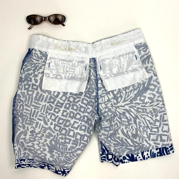Lilly Pulitzer Chipper Short Home Slice Indigo Sz 8 - Picture 14 of 16